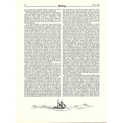 Some Navigational Hints for Ocean Cruisers Capt. Frank Jansen 1932 Article V1-4