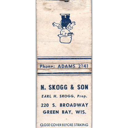 N. Skogg & Son Green Bay Wisconsin Vintage Matchbook Cover SF4-Y5