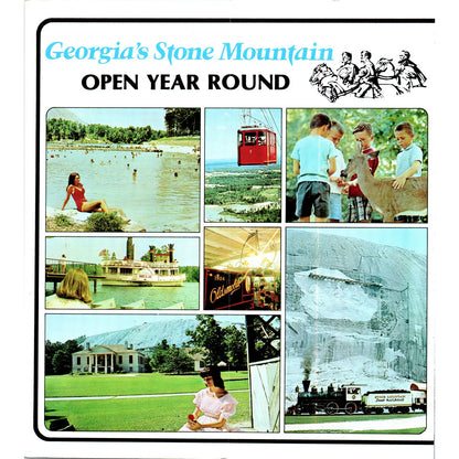 Vintage Georgia's Stone Mountain Fold Out Map & Brochure TF4-B3