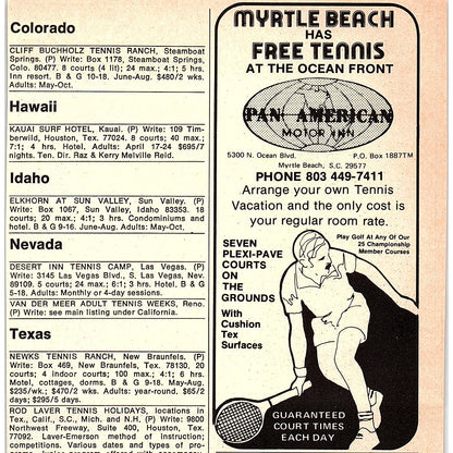 Tennis Improvement Clinics Howdy Letzring Tarpon Springs FL 1977 Ad AF3-M2