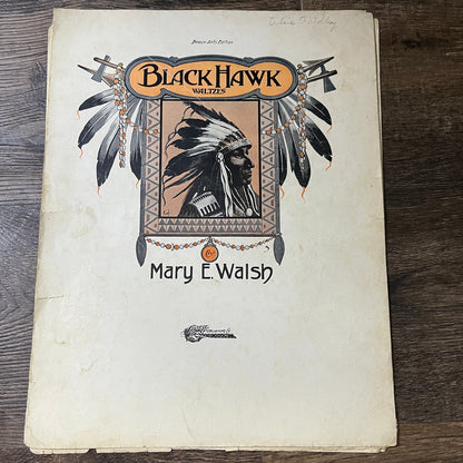 Black Hawk Waltzes Mary E. Walsh 1902 Sheet Music V13
