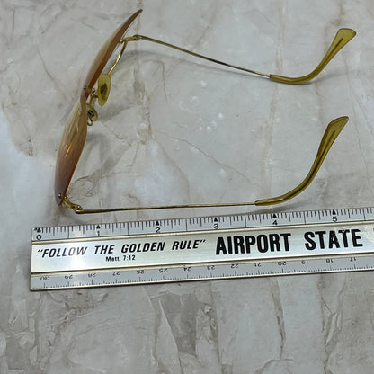 Vintage Aviator Rimless Gold Tone Eyeglasses Frames TD5G1-7