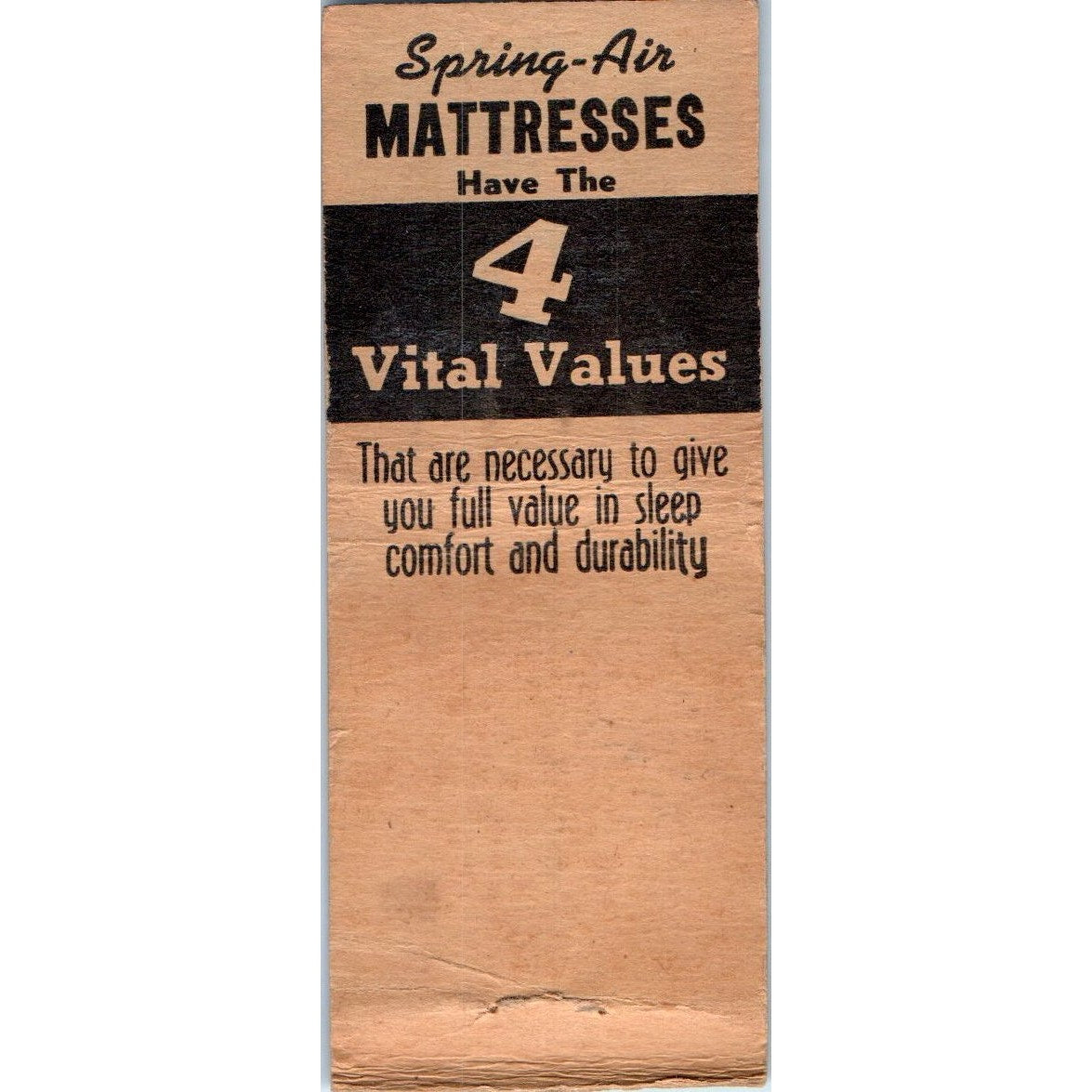 Standard Bedding Company Spring Air Mattresses Vintage Matchbook Cover SF4-Y4