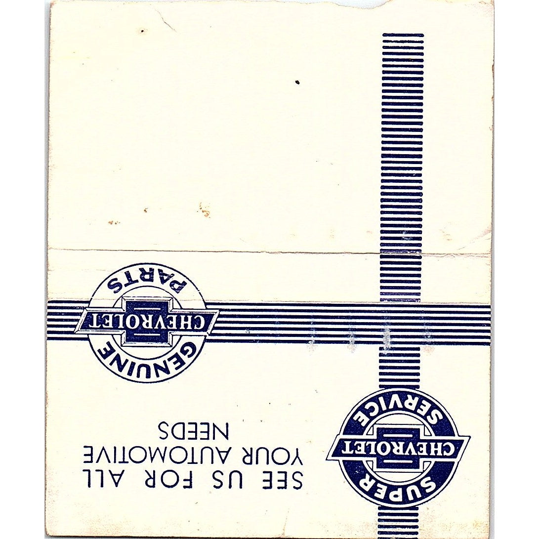 Hamilton Chevrolet Buick Chippewa Falls WI Vintage Large Matchbook Cover ML1-7