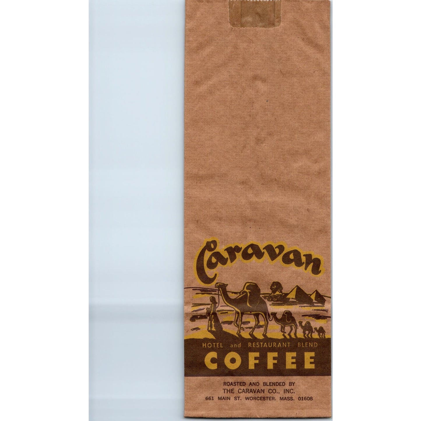 Vintage Caravan Coffee Bag The Caravan Co Inc Worcester MA TG8-VW