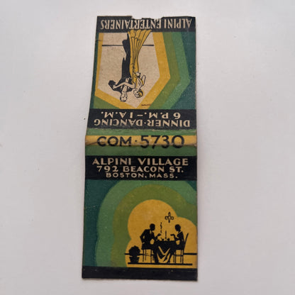 Alpini Village 792 Beacon St. Boston MA Vintage Matchbook Cover TB8-MB-3