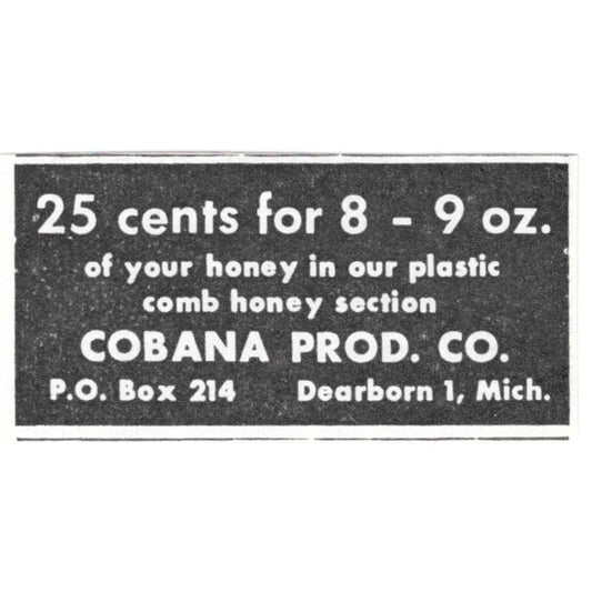 Cobana Prod Co Bee Supplies Dearborn MI 1961 Magazine Ad AK6-S13