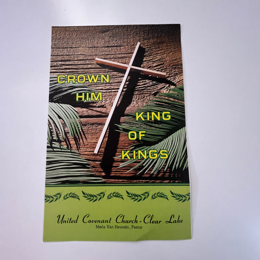 1978 United Covenant Church Clear Lake Palm Sunday Program Merle Van Heuveln J17