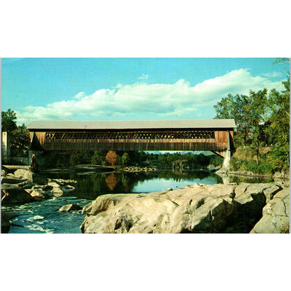 Pemigewasset River Bridge Woodstock NH Vintage Covered Bridge Postcard PD6