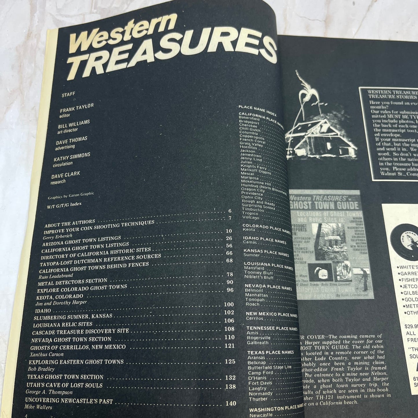 1973 Western Treasures Magazine Ghost Town Guide Ray Jefferson Treasure M18
