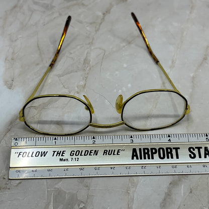 Vintage Oval Tortoise & Gold Tone Sunglasses Eyeglasses Frames TE9-G2-12