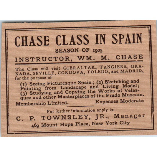 1905 Wm. M. Chase Class in Spain c1905 Victorian Ad AE9-MA10