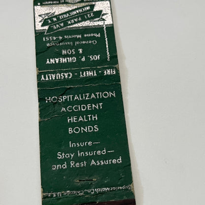 Jos. P. Gilheany & Son Mechanicsville PA Vintage Matchbook Cover TB6-MB1-14