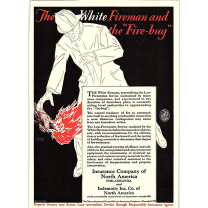 The White Fireman and the Fire Bug J. Meynard Mayer Illustration 1926 Ad AG3-7