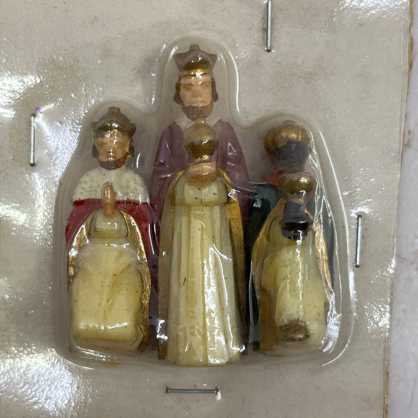 3 Wise Men Vintage 1973 Walco Ornament Christmas Creche Figurines NOS SEALED SB8