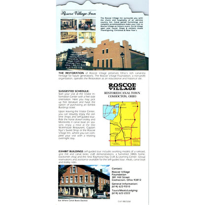 Vintage Roscoe Village Coshocton Ohio Travel Info Card TH2-O2