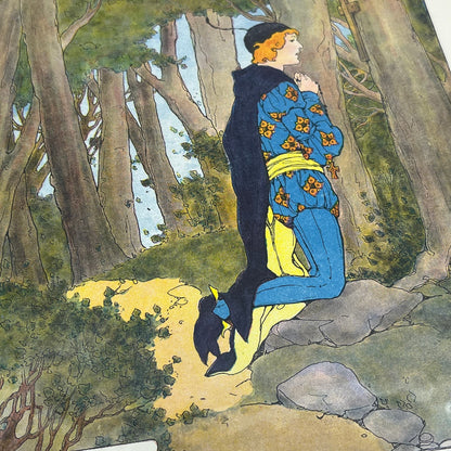 Robin Hood Mother Goose Nursery Rhyme Vintage Print Blanche Fisher Wright FL6-9