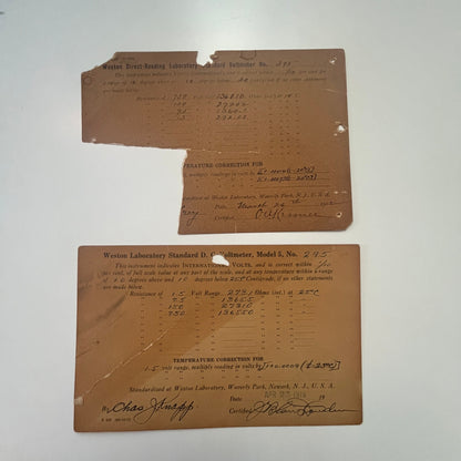 1920s Weston Laboratory Standard Voltmeter Ephemera Lot TG2-OB