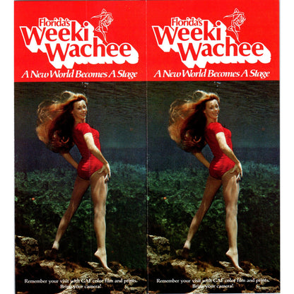 1980s Florida's Weeki Wachee Fold Out Travel Brochure TF4-BA