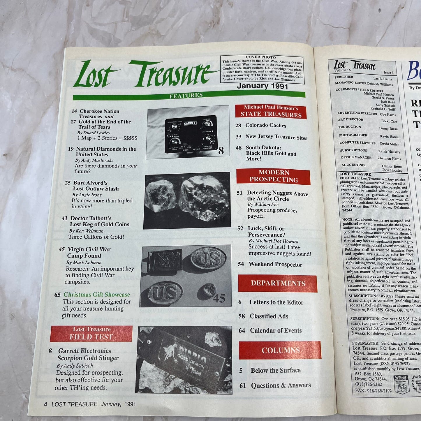 1991 Jan - Lost Treasure Magazine - Treasure Hunting Gold Prospecting M14