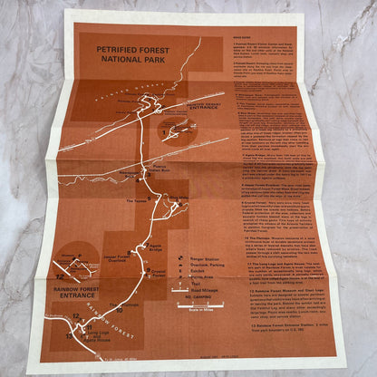 1968 Petrified Forest National Park Arizona Fold Out Travel Map & Brochure TG8-Z