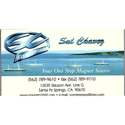 Saul Chavez SC Enterprises Magnets Santa Fe Springs Vintage Business Card SC9-B8