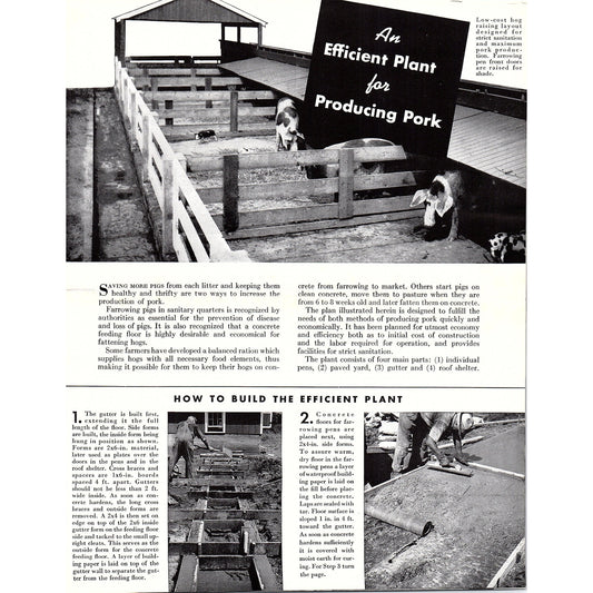 An Efficient Plant for Producing Pork 1940s Leaflet Portland Cement Assoc AG5-1