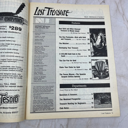 1984 March - Lost Treasure Magazine - Treasure Hunting Gold Prospecting M15