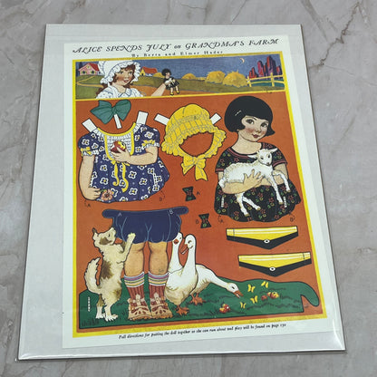 c1940 Berta and Elmer Hader Paper Dolls Alice Sends July on Grandma's Farm FL6-9