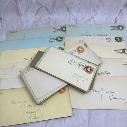 1930-40s Huge Lot Floyd D Mulford Collegeville PA Postal Cover Envelopes TG7-EB3
