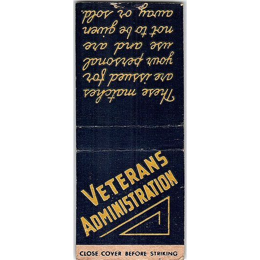 Veterans Administration VA Vintage Matchbook Cover SF3-Y1