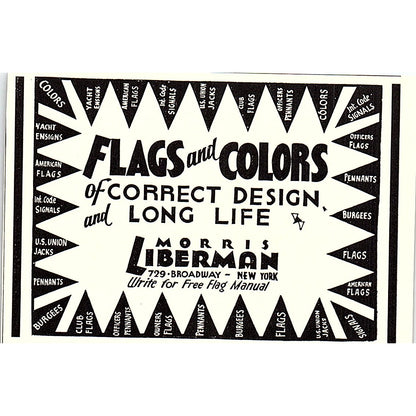 Flags and Colors - Morris Liberman 729 Broadway NY 1932 Ad AG2-M18