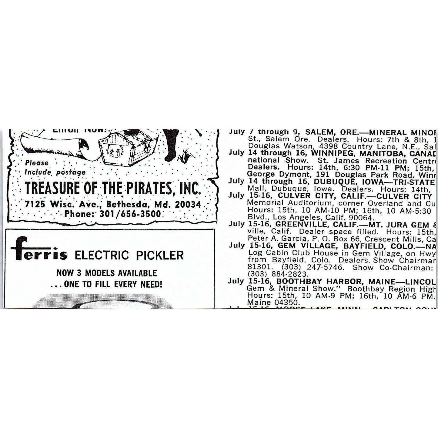 Valade Gem Enterprises Oscoda Michigan 1972 Ad AF8-M4