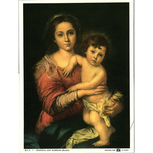 Madonna Con Bambino Murillo Italian Vintage Art Print 5x7" V17