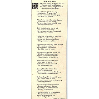 Old Grimes - Albert G. Greene 1884 Poem AG3-1