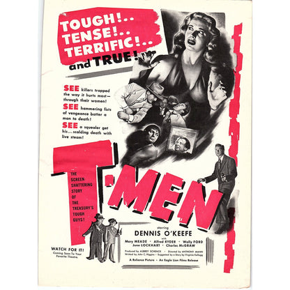 T-Men - Dennis O'Keefe, Mary Meade, Alfred Ryder, Wally Ford 1948 Ad AF8-1