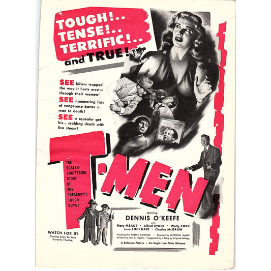 T-Men - Dennis O'Keefe, Mary Meade, Alfred Ryder, Wally Ford 1948 Ad AF8-1
