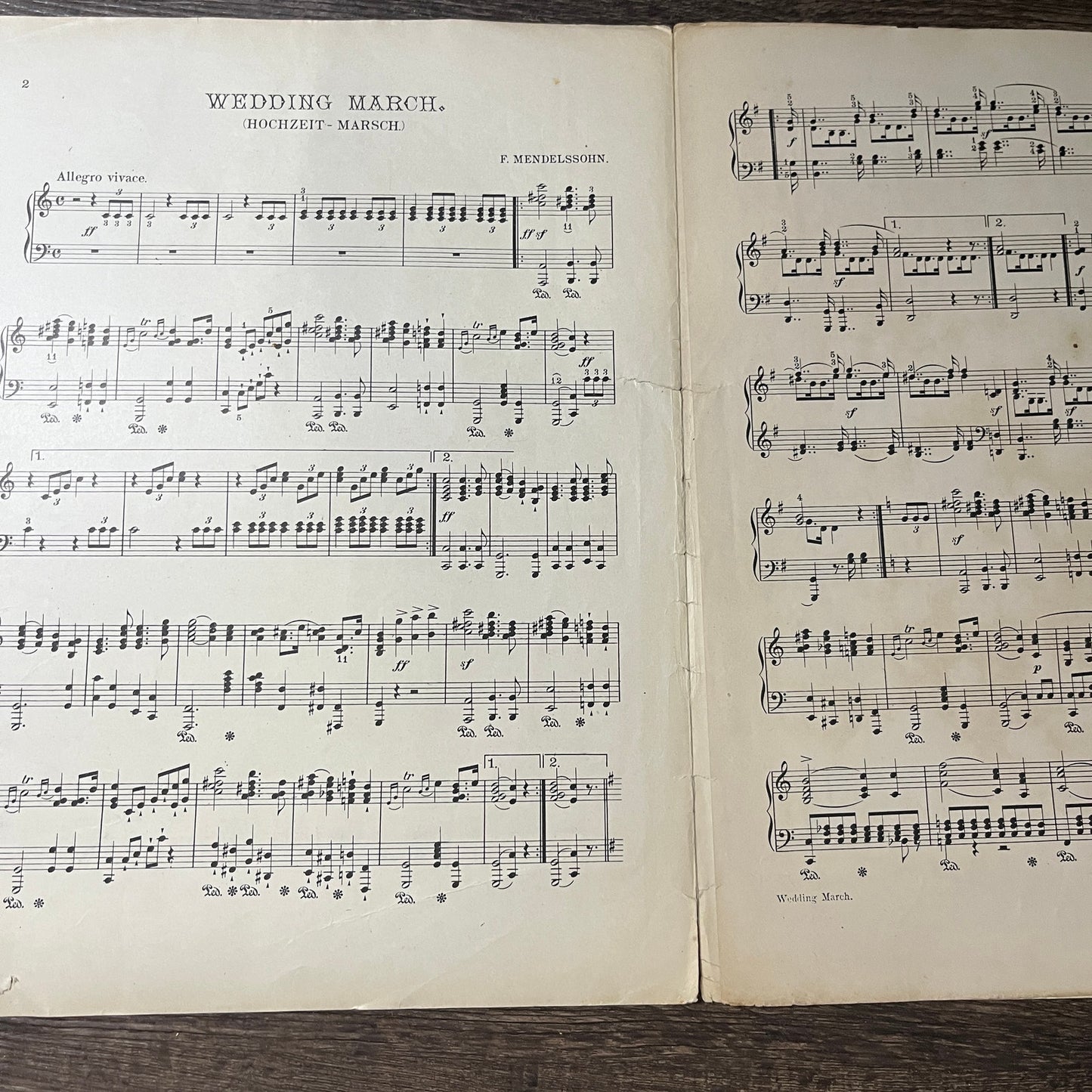 Mendelssohn's Wedding March Edition De Luxe 1908 Sheet Music V13