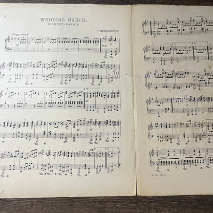 Mendelssohn's Wedding March Edition De Luxe 1908 Sheet Music V13
