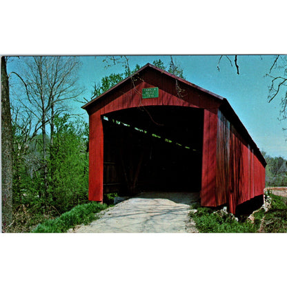 Okalla Bridge 14-67-10 Putnam County IN Vintage Covered Bridge Postcard PD1