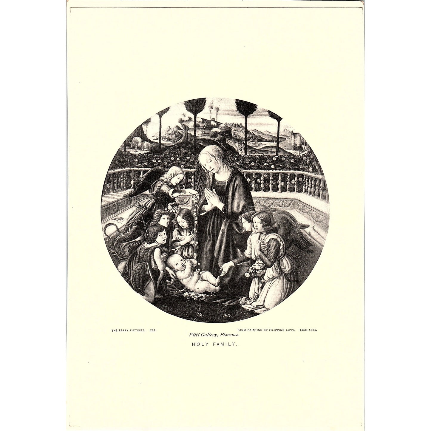 Perry Pictures Holy Family Pitti Gallery Florence Vintage Art Print 5x7" V17
