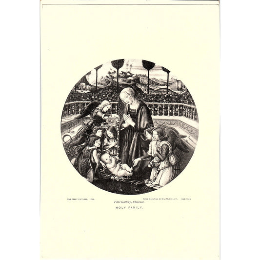 Perry Pictures Holy Family Pitti Gallery Florence Vintage Art Print 5x7" V17