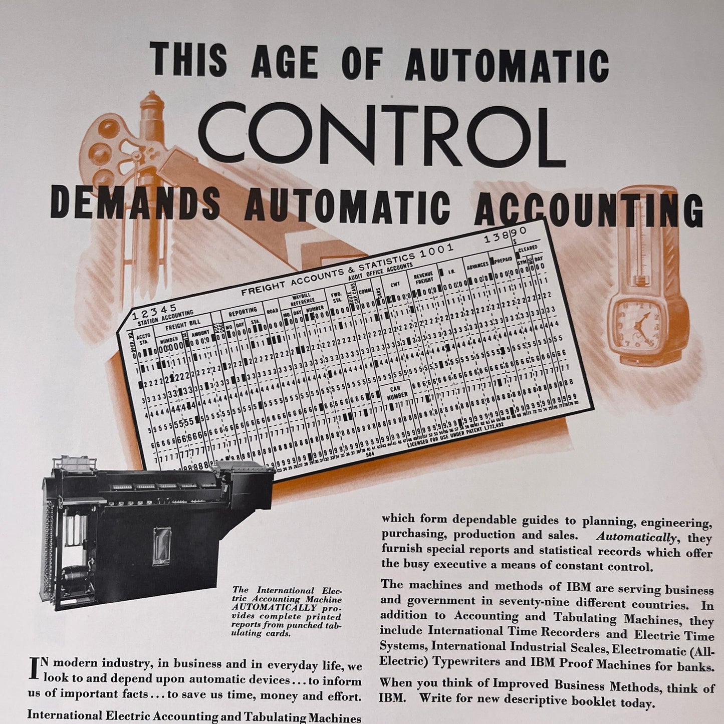 International Business Machines IBM Automatic Accounting Machine 1935 Ad V1-4