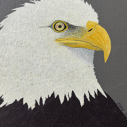 1988 Original Bald Eagle Framed Art Painting John J. Glynn Plymouth MN 14x18"