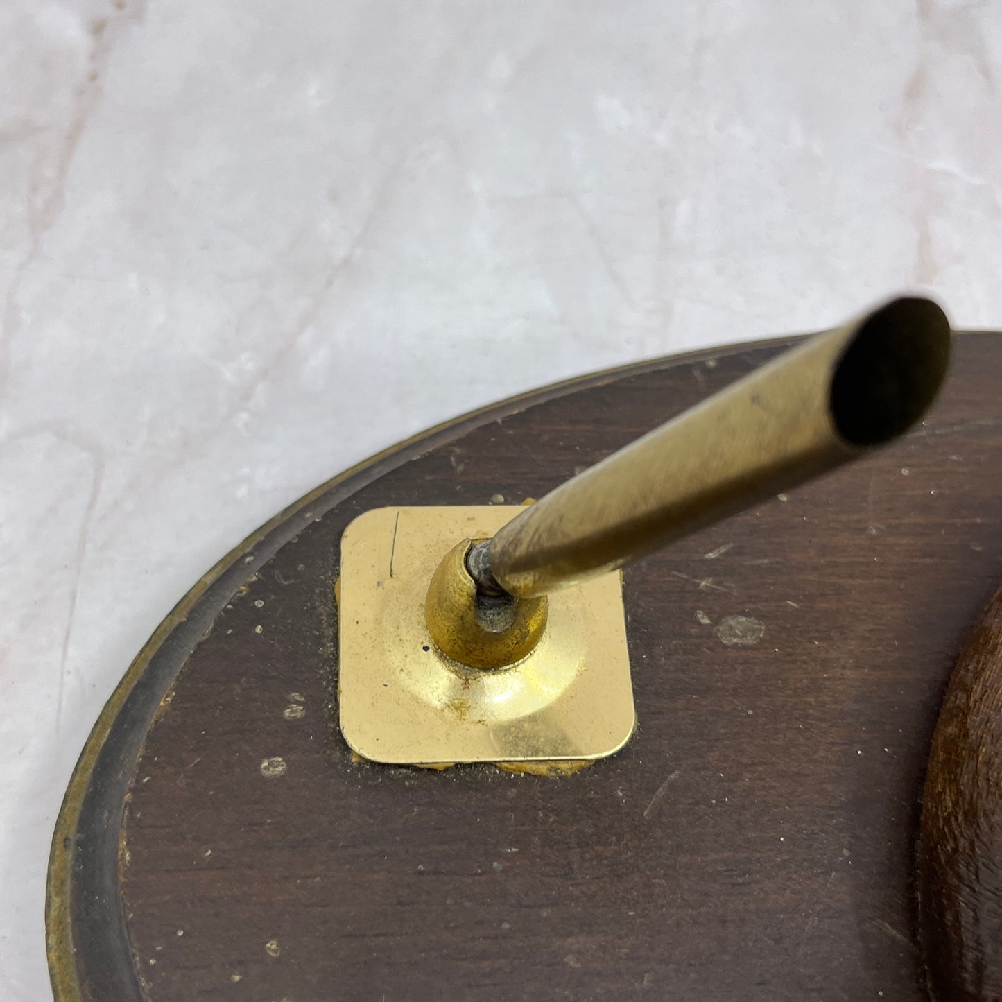 Vintage Hand Carved Mallard Duck Wood and Brass Desk Pen Holder Caddy TF4