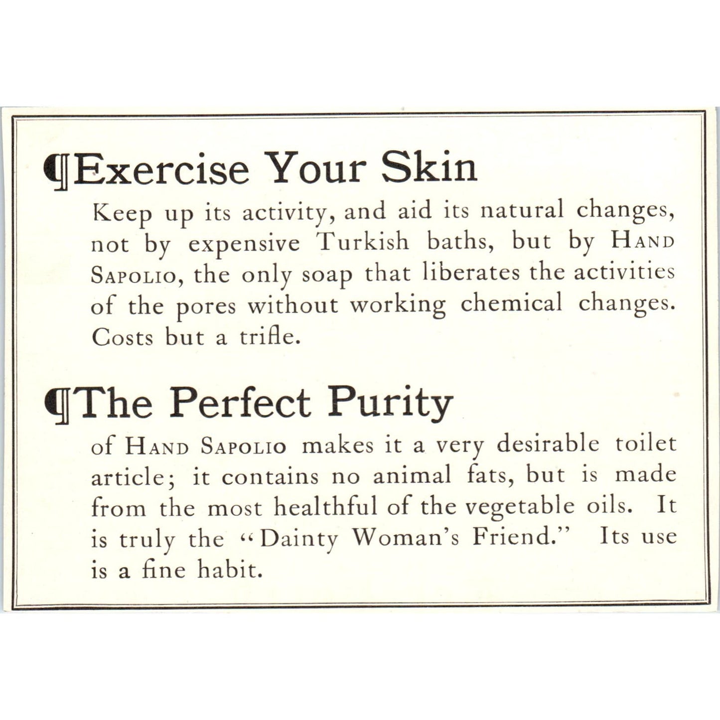 Hand Sapolio Hand Soap c1905 Victorian Ad AE9-MA4