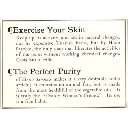 Hand Sapolio Hand Soap c1905 Victorian Ad AE9-MA4