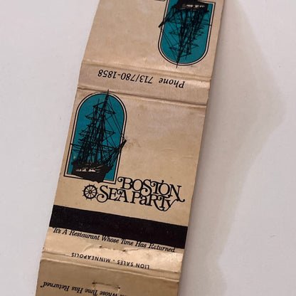 Boston Sea Party Restaurant Houston Texas Vintage Matchbook Cover TB6-MB1-10