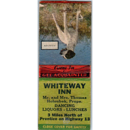 Whiteway Inn Thomas Holoubek Prentice WI Vintage Matchbook Cover SD2-Y9