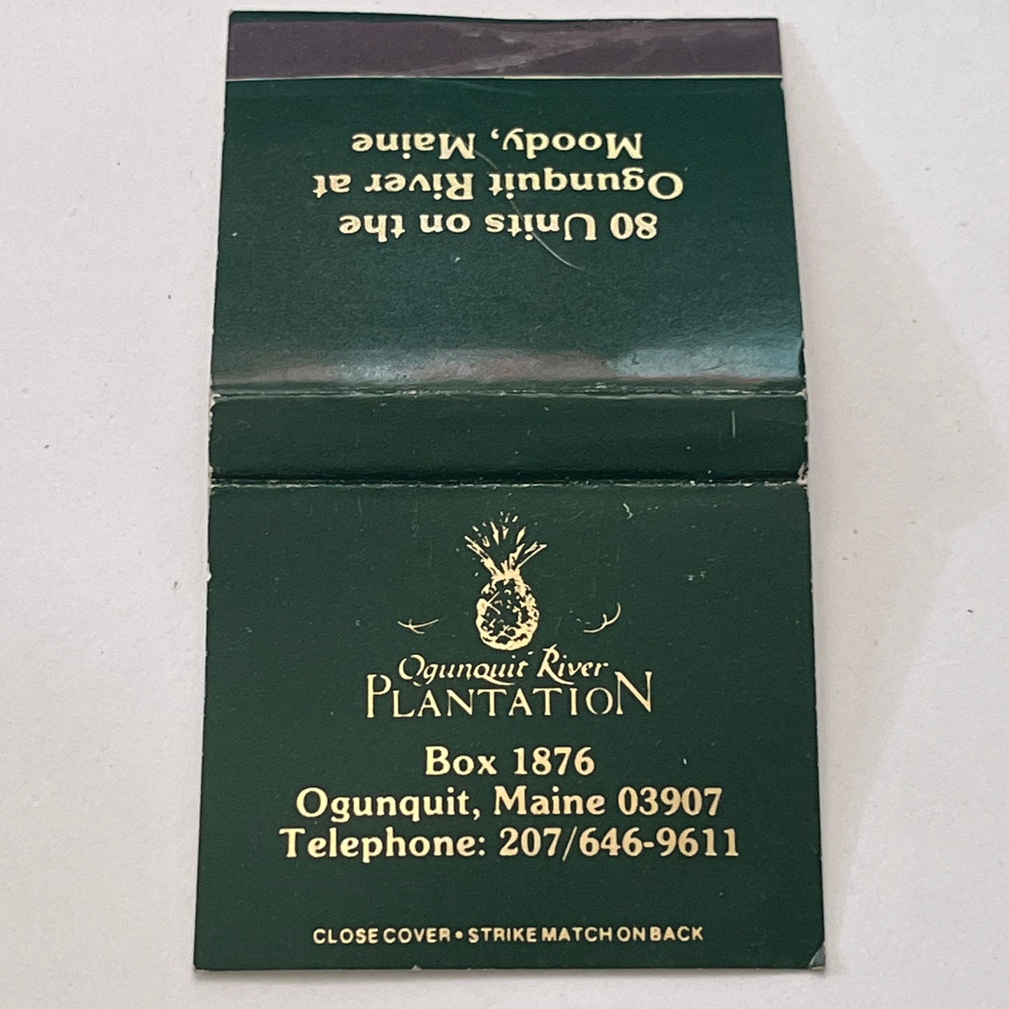 Ogunquit River Plantation Moody Maine Vintage Matchbook Cover TB8-MB-12
